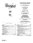 Whirlpool DUET W10224602B - SP Use & care guide