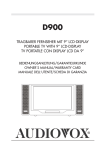 Audiovox D900 Owner`s manual