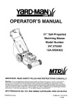 Yard-Man 450 SERIES Operator`s manual