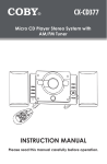 Coby CXCD377 - Micro System Instruction manual