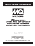 MULTIQUIP MVC-88VGE Specifications