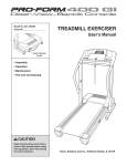 ProForm 400 Gi Treadmill User`s manual