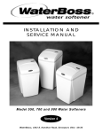WaterBoss 900IF Service manual