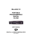 Digital Audio Corporation MicroDAC IV User`s manual