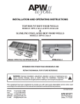 APW Wyott HFW-2 Operating instructions