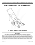 MTD Series 580 Operator`s manual