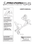 ProForm CrossTrainer PFEX39930 User`s manual