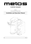 Metos M202 Technical data