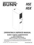 Bunn H5X Service manual