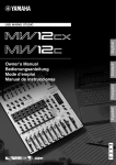Yamaha MW12CX Owner`s manual