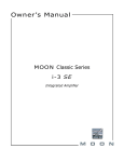 Simaudio MOON i-3 SE Owner`s manual