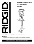 RIDGID DP15501 Operator`s manual