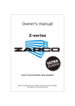 zapco Z-series Owner`s manual