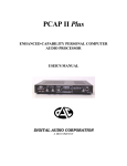 Digital Audio Corporation PCAP II User`s manual
