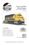 M.T.H. Electric Trains GP38-2 DIESEL ENGINE Operator`s manual