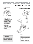 ProForm 450 UR PFEX44177.2 User`s manual