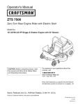 Craftsman ZTS 7500 Operator`s manual