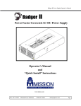 Mission Power Solutions Badger II Operator`s manual