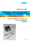 Vaisala HUMICAP HMM213 User`s guide