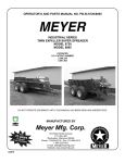 Meyer 8865 Operators Owner`s manual