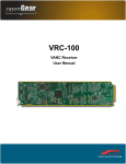 Ross VRC-100 User manual