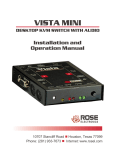 Rose electronics Vista Mini Instruction manual