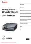 Canon WUX10 - REALiS WUXGA LCOS Projector User`s manual
