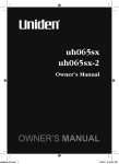 Uniden uh065sx-2 Owner`s manual