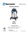 Vacmaster VQ607SFD Operator`s manual