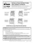Mr. Heater 000 BTU Blue Flame Heaters Owner`s manual