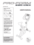 Pro-Form PFEX71608.0 User`s manual