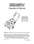 Yard-Man E295 Operator`s manual