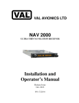 VAL Avionics NAV 2000 Operator`s manual