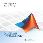 MATLAB XPC TARGET 4 - DEVICE DRIVERS User`s guide