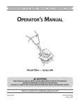 MTD World Tiller - Series 240 Operator`s manual