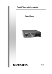 Microsens 10/100Base-TX to 100Base-FX User guide