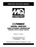 MULTIQUIP MQP20P Specifications