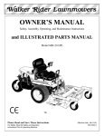 Walker Rider Lawnmowers MB Owner`s manual