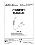 Miller Electric AUTO ARC MWG 160B Specifications