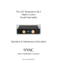 VAC Standard Preamplifier Owner`s manual