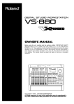 Roland Vs-880 Operating instructions