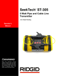 RIDGID SeekTech ST-305 Operator`s manual