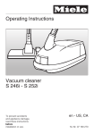 Miele S 246i Operating instructions