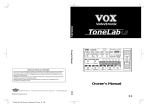 Vox Tonelab EX Owner`s manual