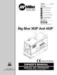 Miller Electric Big Blue 452P Owner`s manual