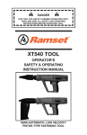 RAMSET XT540 Operating instructions