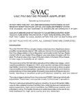 Mazda VAC PA100/100 Operating instructions