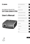 Canon Projectors User`s manual