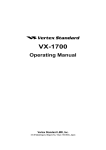 Vertex Standard VX-1700 Series Operating instructions