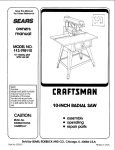 Craftsman 113.198110 Owner`s manual